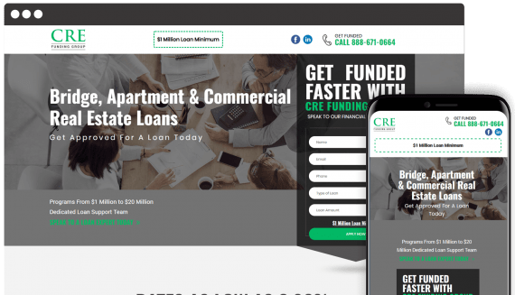 CRE Funding Group Web Design Business to Business