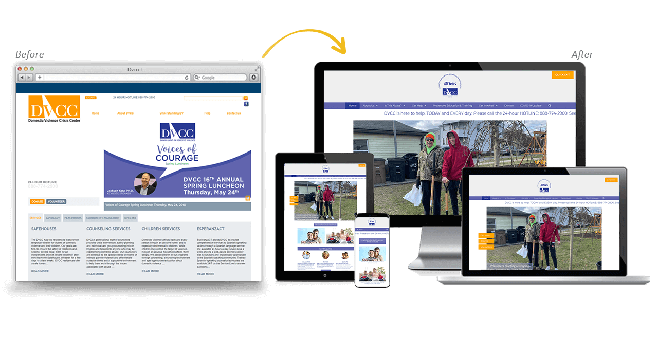 DVCCT Website Redesign Before After