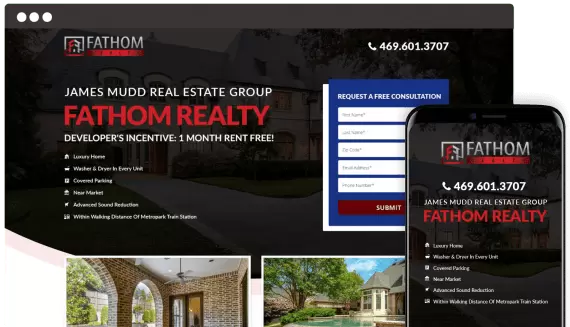 Fathom Realty Web Design Landing Page