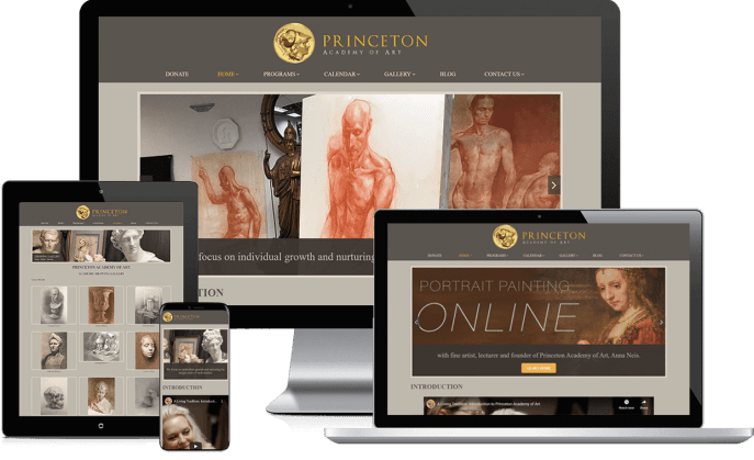 Custom website design for art education