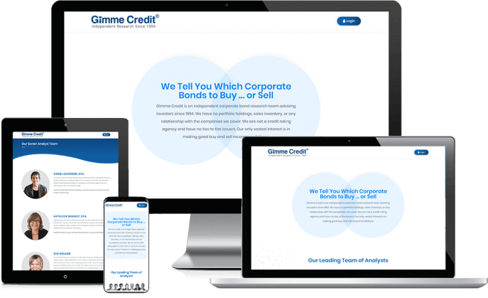 Custom website design for corporate bond research