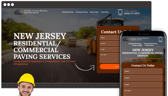 Heritage Paving & Masonry Web Design Landing Page