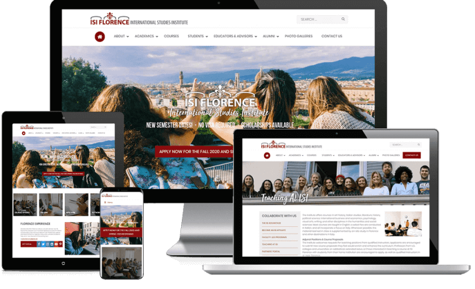 Custom website design for international education