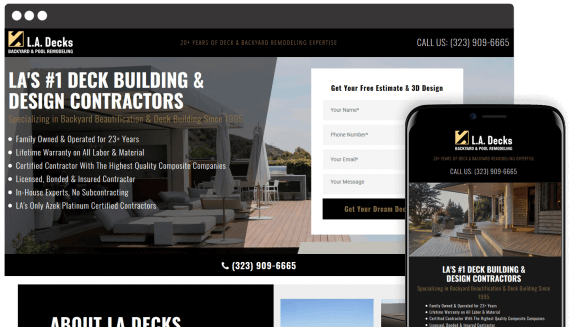 LA Decks Web Design Landing Page