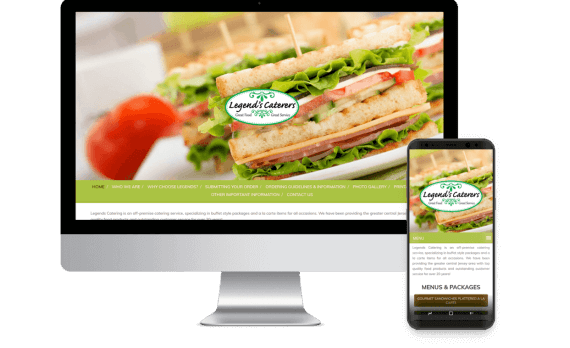 Legends Catering Web Design Hospitality