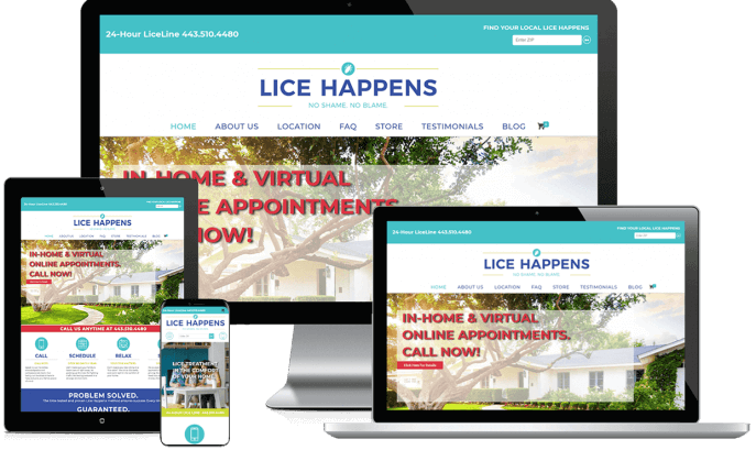 Custom website design for a lice treatment center