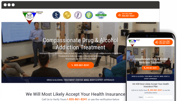 New Life Addiction Center Web Design Landing Page