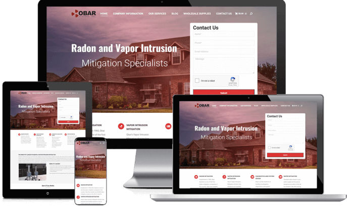 Custom website design for a radon mitigation company