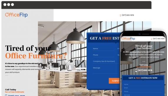 Office Flip Web Design Landing Page