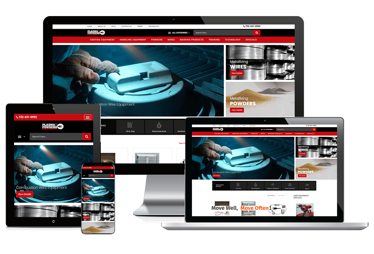 Web Design Plasma Powders Showcase