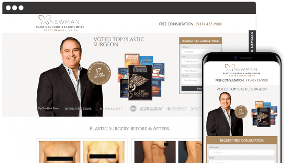 Newman Plastic Surgery Center Web Design Landing Page