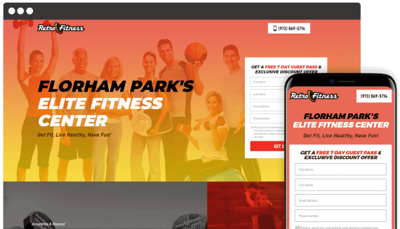 Retro Fitness Florham Park Web Design Landing Page