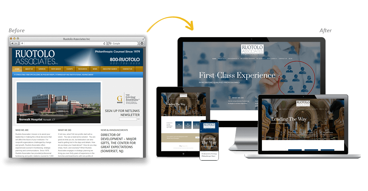 Ruotolo Associates Website Redesign Before After