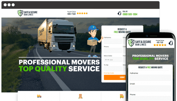 Secure Van Lines Web Design Landing Page