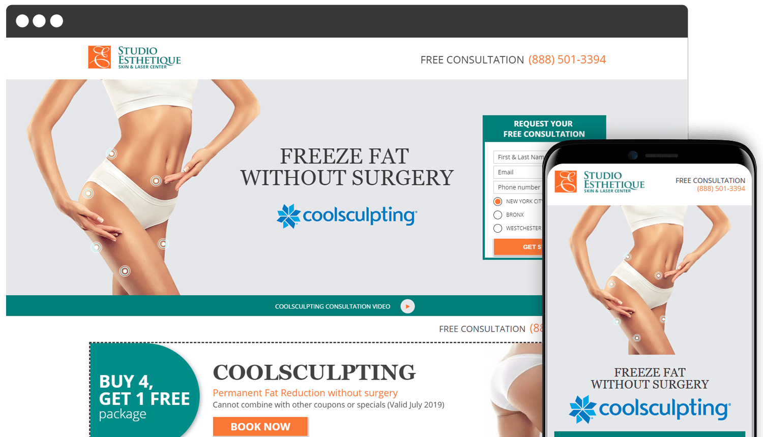 Studio Esthetique webdesign landing showcase