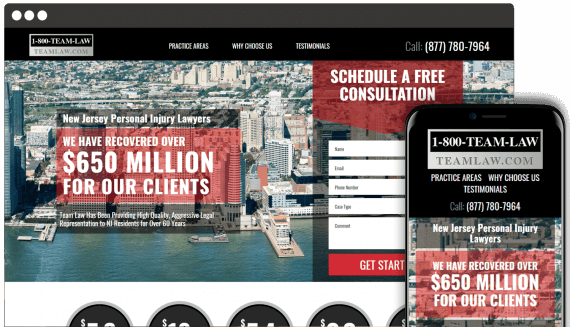 Team Law Web Design Landing Page