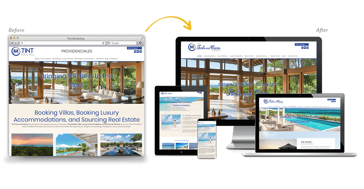 Tint Marketing Website Redesign Before After