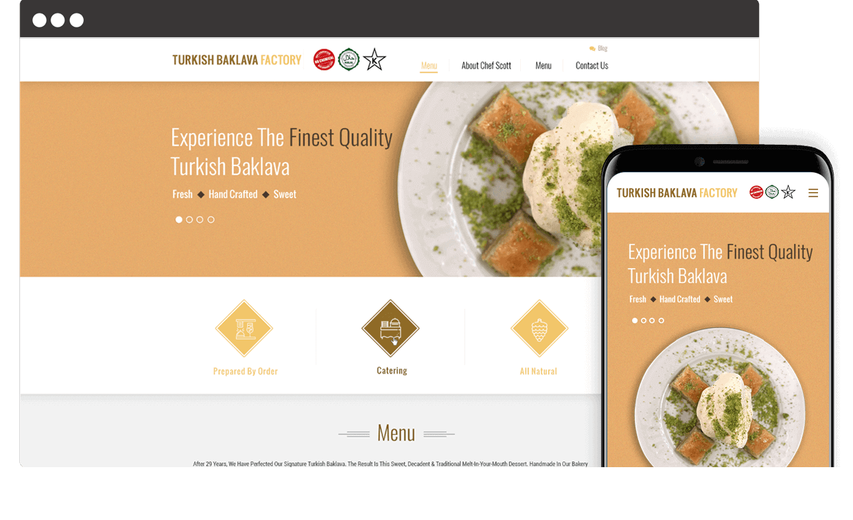 Custom Website for Turkish Baklava Factory