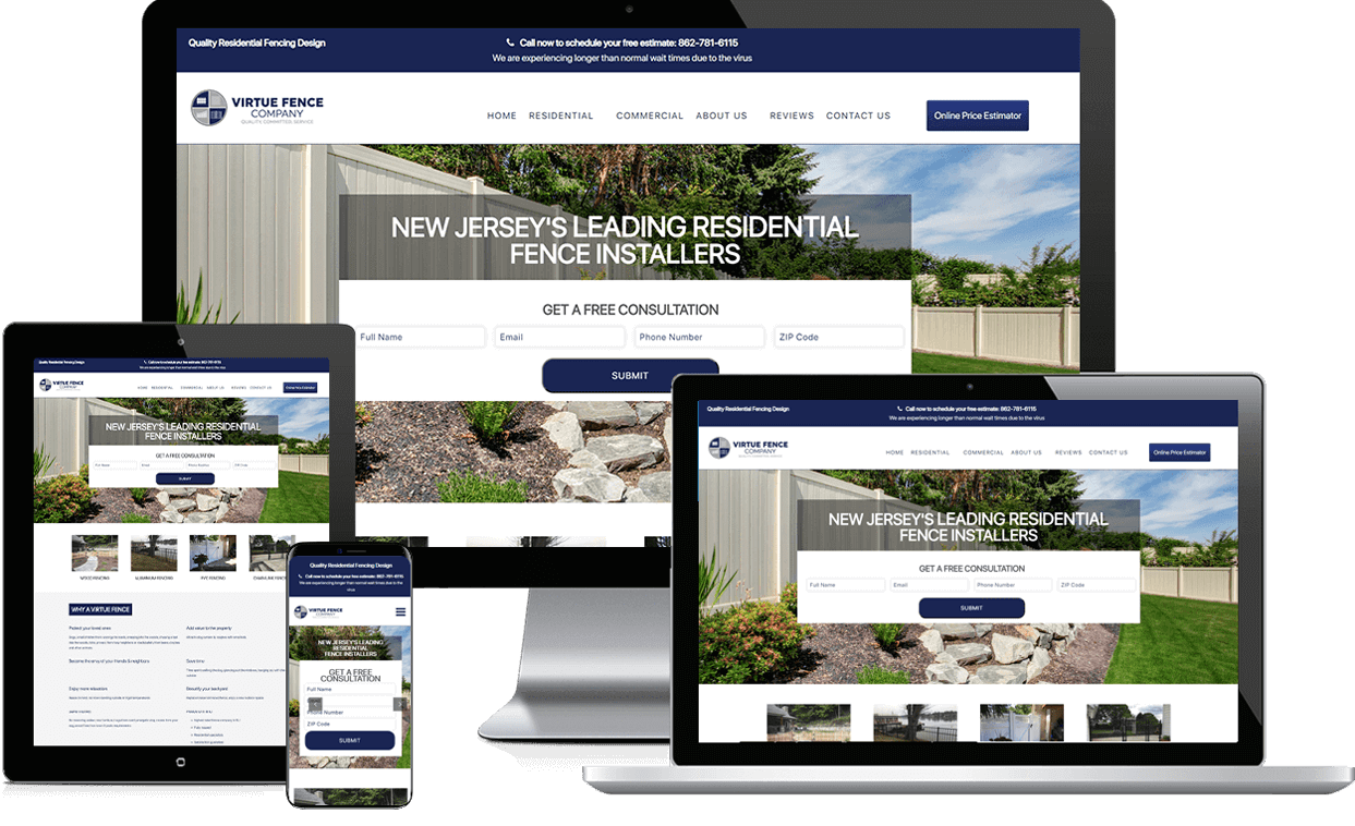 Custom Website for Virtue Fence Company