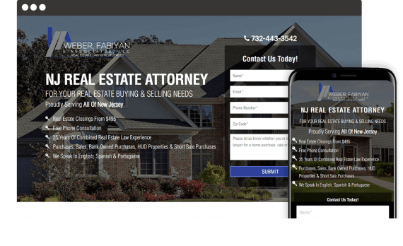 Weber, Fabiyan & Associates Web Design Landing Page