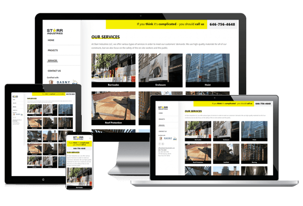 Custom website design for scaffolding services