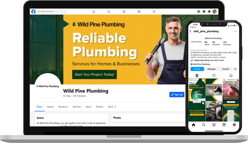 Wild Pine Plumbing Marketing banner