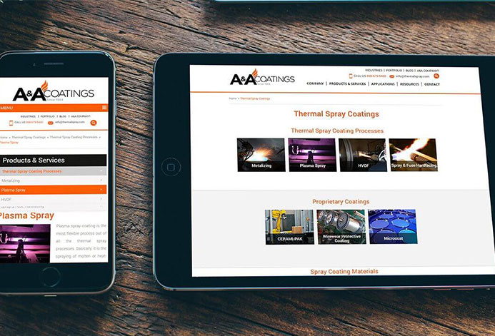 A&A Thermal Spray WordPress Website