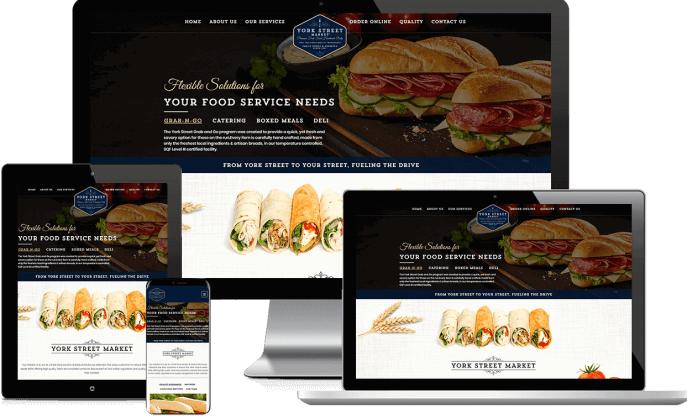 Custom website design for a catering company